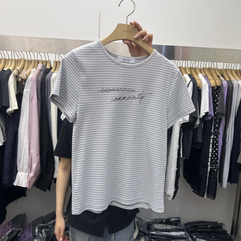 SPECIAL韓國代購女士新品推薦熱賣職業時尚休閑26春夏T恤SPECIALT恤圖色3灰色