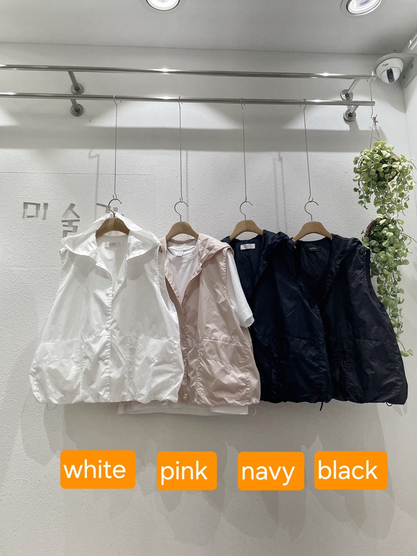 GALLERY-A韓國東大門直郵女裝新款時尚馬甲不含內搭口袋連帽GALLERY馬甲