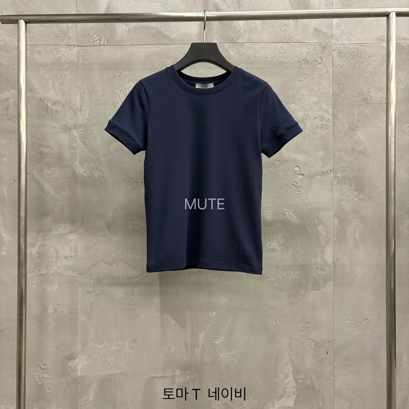 MUTE-P韓國代購女士新款休閑熱賣推薦26春夏人氣時尚T恤MUTET恤圖色4深藍色