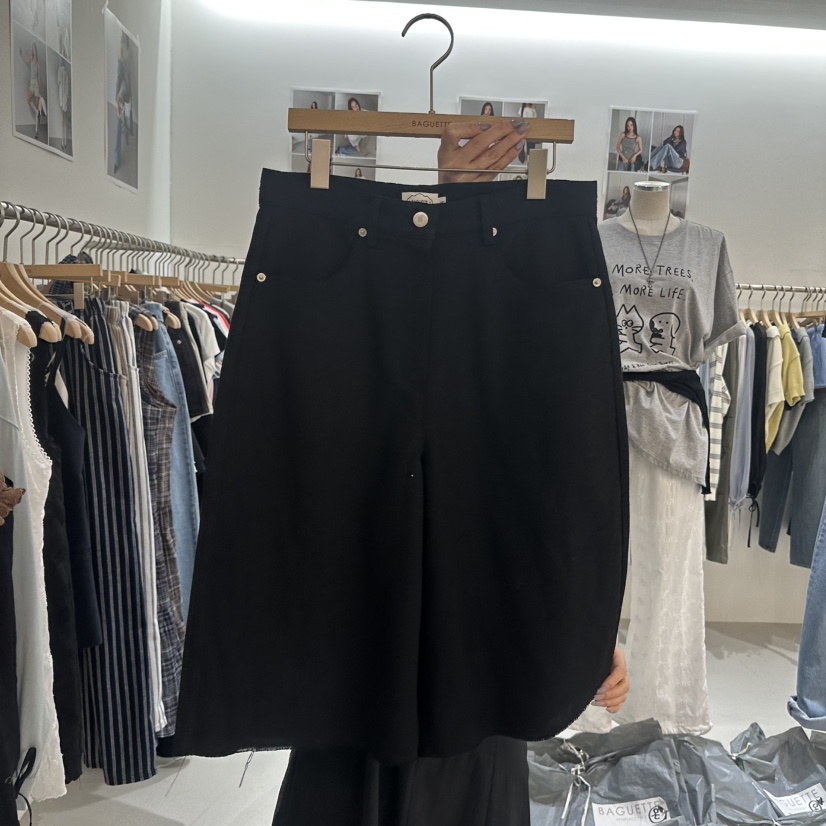BAGUETTE-P韓國直郵女裝新品26春夏時尚短褲不含腰帶亞麻BAGUETTE-P短褲圖色3