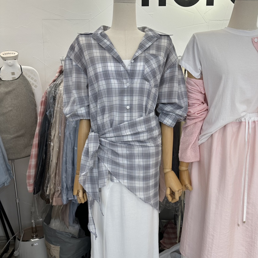 FLORAL韓國直郵女裝新款熱賣休閑職業推薦26春夏套裝格子圍巾FLORAL套裝圖色1