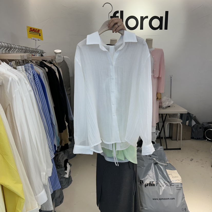 FLORAL韓國東大門代購女士新款休閑時尚熱賣推薦襯衫蕾絲衫FLORAL襯衫/蕾絲衫圖色1