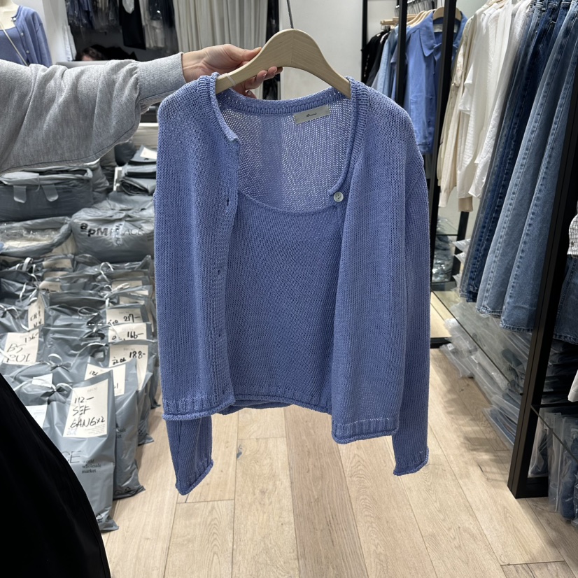 BRUNI/RICOTTA韓國直郵女裝新款熱賣時尚套裝羊毛衫開襟BRUNI/RICOTTA套裝圖色2