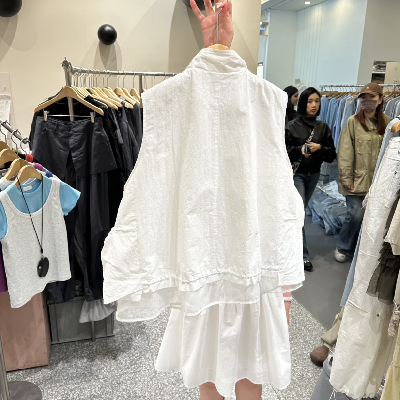 SOF韓國直郵實拍女裝新品熱賣推薦休閑26春夏時尚馬甲褶皺SOF馬甲