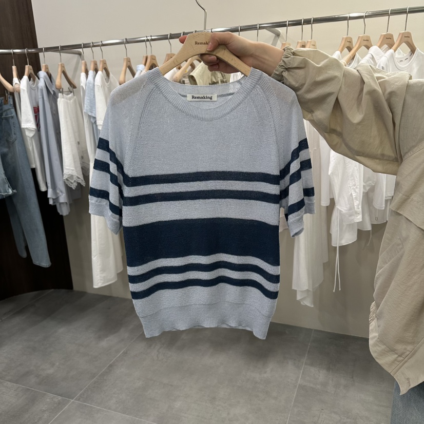 URBANSTORY/REMAKING韓國東大門代購女士新款推薦針織衫插肩撞色Remaking/URBANSTORY針織衫圖色1