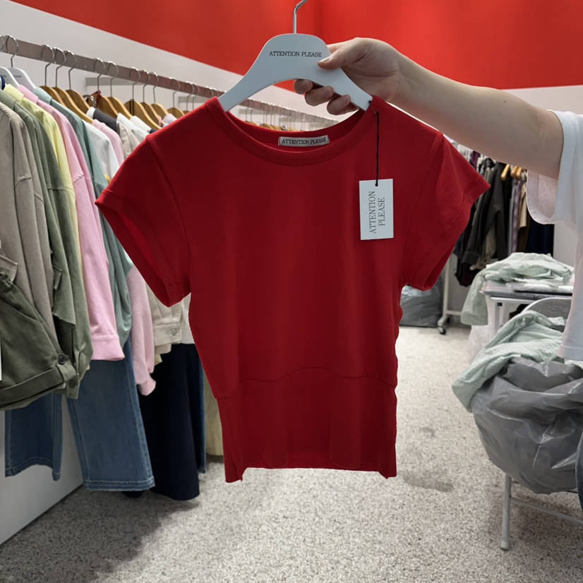 ATPZ韓國東大門直郵女士新款休閑推薦職業T恤不含項鏈修身ATTENTION PLEAEST恤圖色2