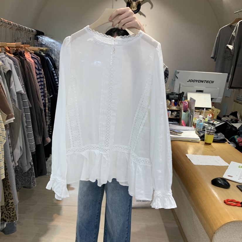 BLACKFRIDAY韓國直郵女士新款26春夏人氣推薦時尚襯衫蕾絲衫BLACK FRIDAY襯衫/蕾絲衫圖色1