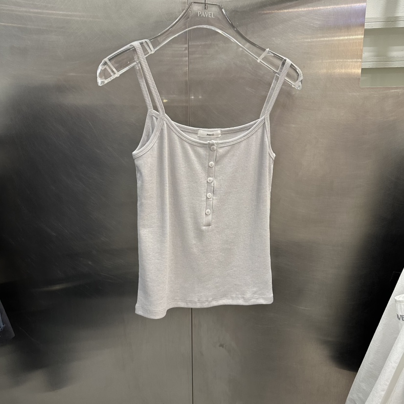 PAVEL韓國東大門代購女裝新款推薦26春夏吊帶背心紐扣背心PAVEL吊帶/背心圖色1