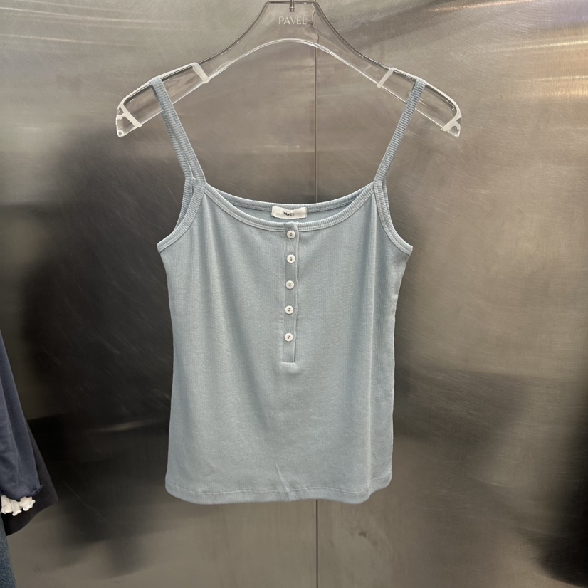 PAVEL韓國東大門代購女裝新款推薦26春夏吊帶背心紐扣背心PAVEL吊帶/背心圖色2