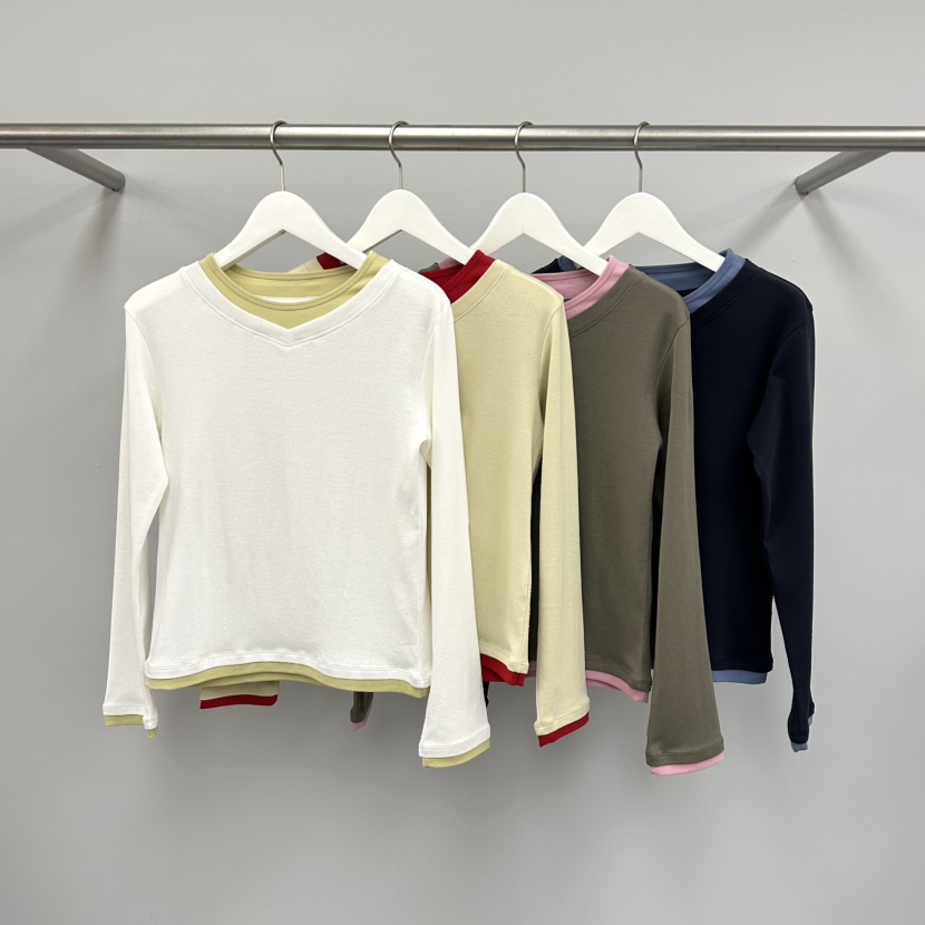 WATER/RIVER韓國代購女士新品休閑26春夏人氣時尚長袖T恤WATER/RIVER長袖T恤