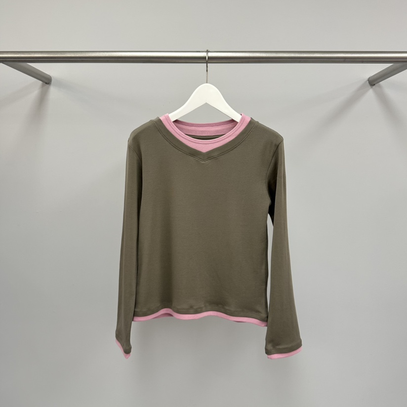 WATER/RIVER韓國代購女士新品休閑26春夏人氣時尚長袖T恤WATER/RIVER長袖T恤圖色4