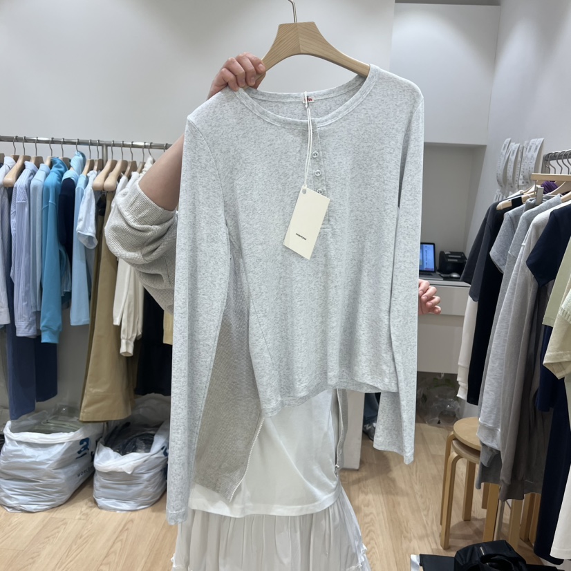 HAUS-A韓國東大門代購女士新款推薦時尚26春夏熱賣長袖T恤HAUSWOMEN長袖T恤圖色1