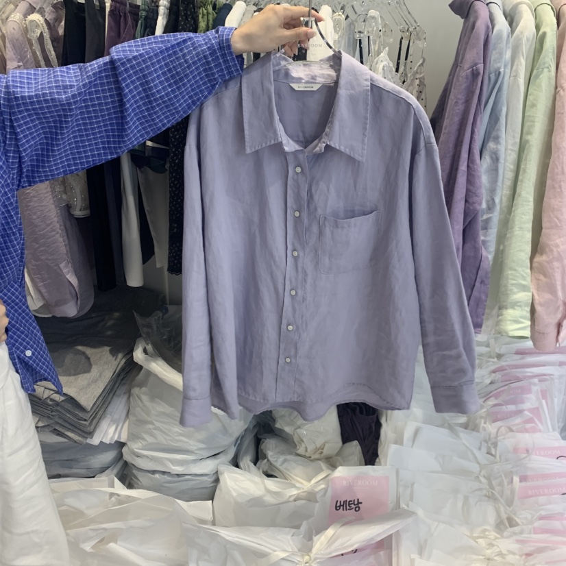 RIVEROOM韓國東大門代購女士新品人氣熱賣襯衫蕾絲衫亞麻布RIVEROOM襯衫/蕾絲衫圖色6