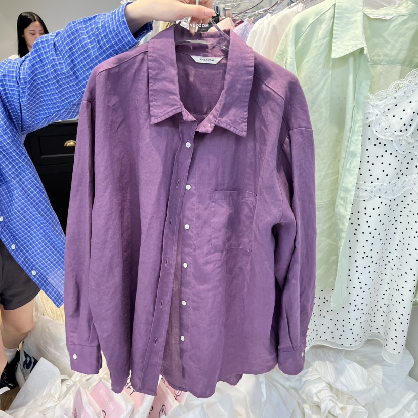 RIVEROOM韓國東大門代購女士新品人氣熱賣襯衫蕾絲衫亞麻布RIVEROOM襯衫/蕾絲衫圖色9
