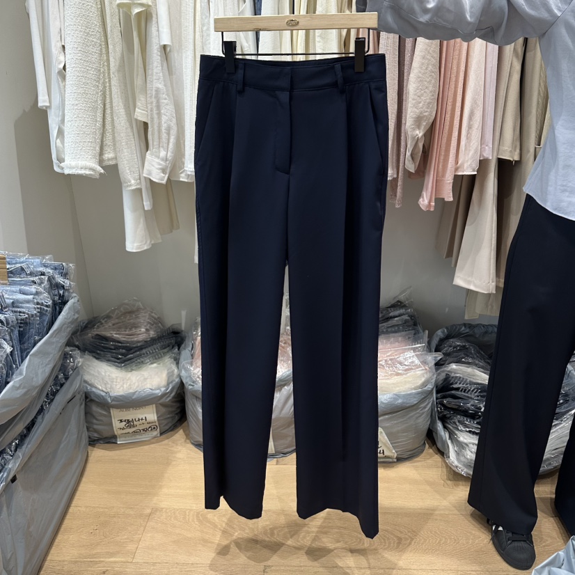 aube nunt韓國直郵實拍女裝新品時尚推薦休閑職業休閑褲aube nunt休閑褲圖色3深藍色