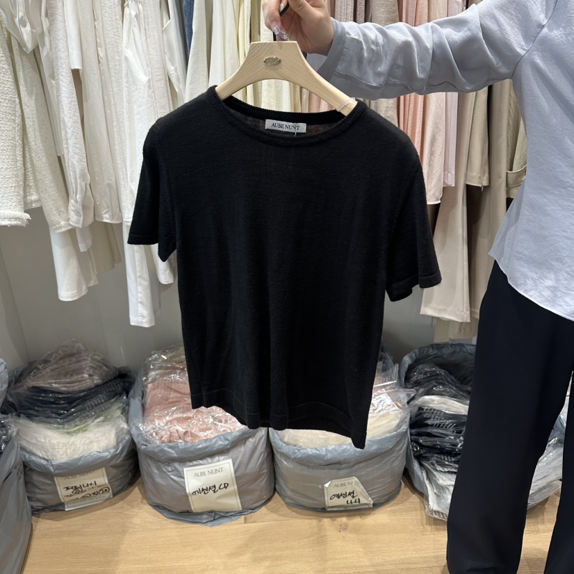 aube nunt韓國直郵女裝新款26春夏熱賣時尚人氣休閑職業T恤aube nuntT恤圖色3