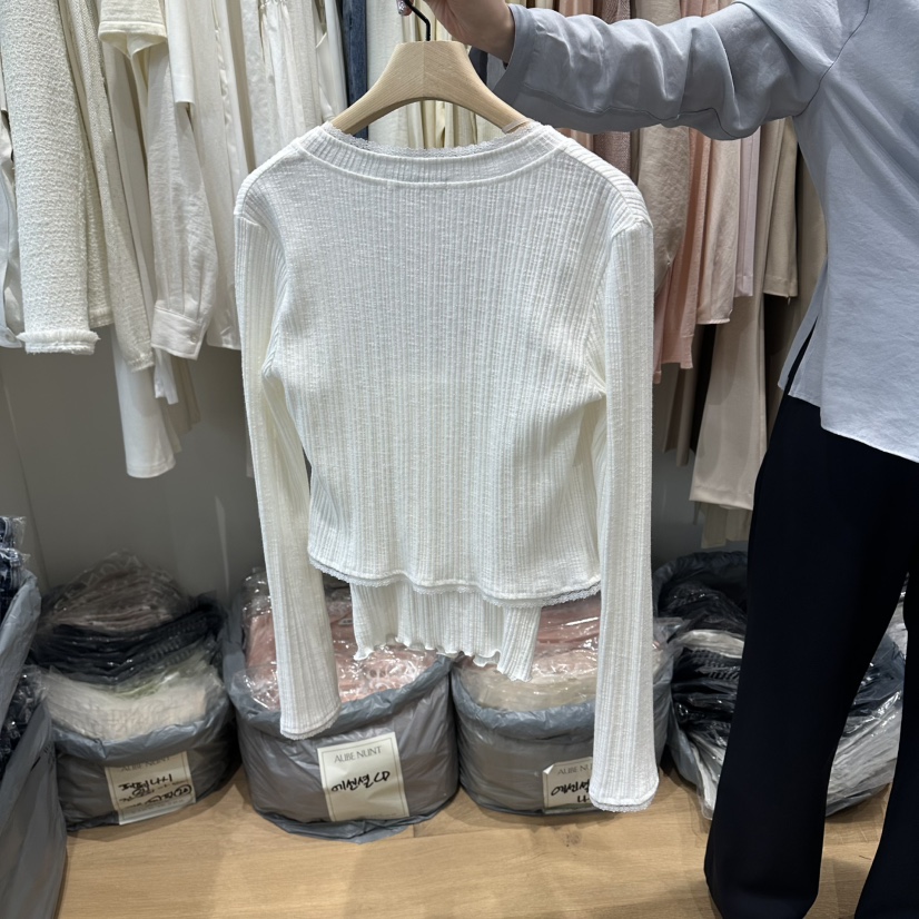 aube nunt韓國直郵女裝新品26春夏推薦休閑針織衫不含內搭aube nunt針織衫