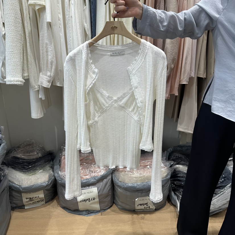 aube nunt韓國直郵女裝新品26春夏推薦休閑針織衫不含內搭aube nunt針織衫圖色1