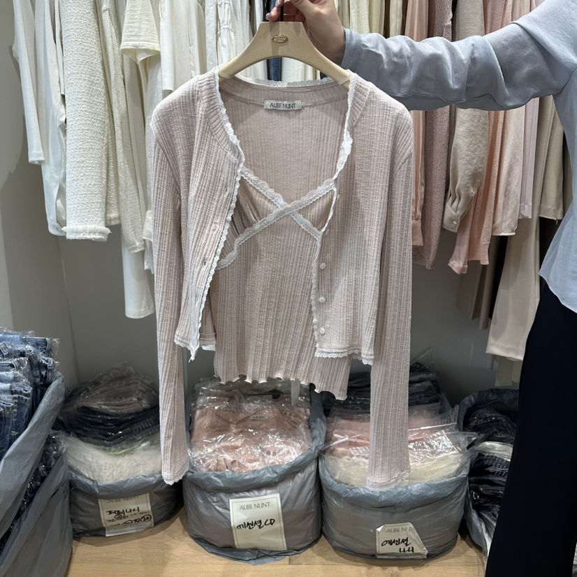 aube nunt韓國直郵女裝新品26春夏推薦休閑針織衫不含內搭aube nunt針織衫圖色2