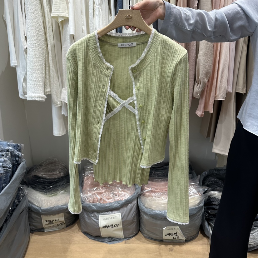aube nunt韓國直郵女裝新品26春夏推薦休閑針織衫不含內搭aube nunt針織衫圖色3