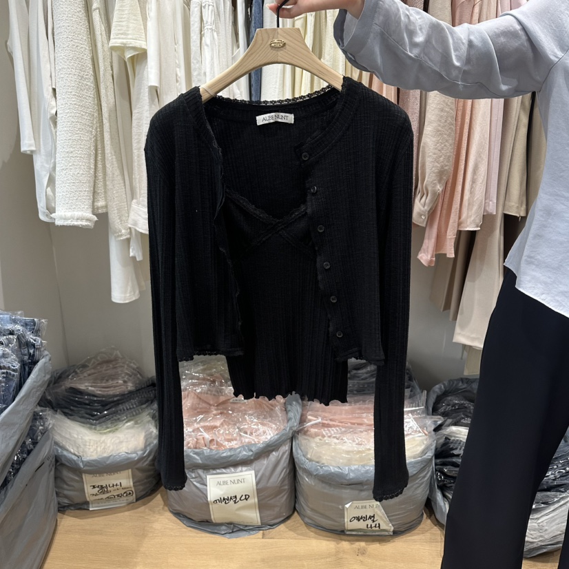 aube nunt韓國直郵女裝新品26春夏推薦休閑針織衫不含內搭aube nunt針織衫圖色4