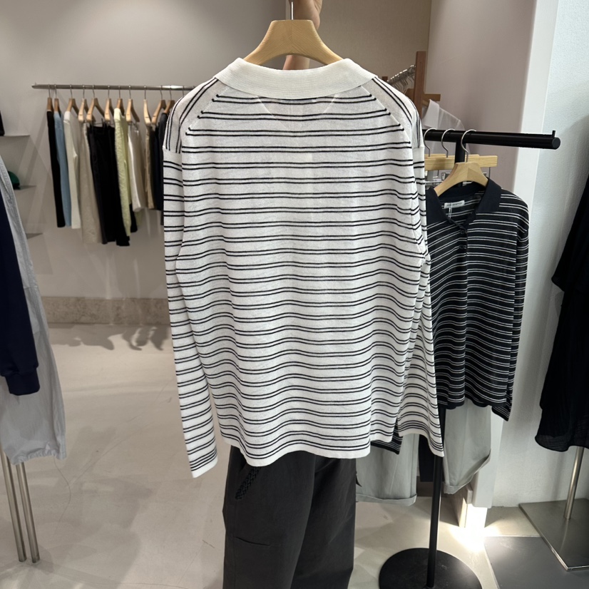 ANDMORE BUTTON韓國東大門代購女士新款26春夏長袖T恤亞麻ANDMORE BUTTON長袖T恤