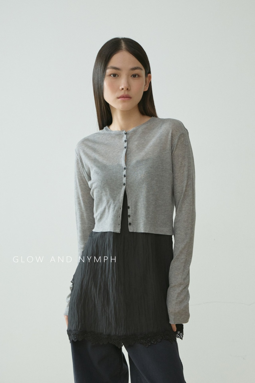 GLOW AND NYMPH韓國直郵女裝新款熱賣針織衫羊毛衫開襟GLOW AND NYMPH針織衫