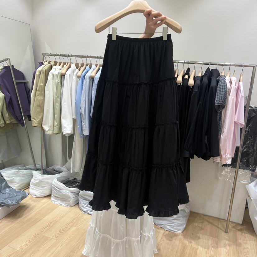 HAUS-A韓國直郵實拍女裝新款熱賣26春夏職業休閑長裙多層HAUSWOMEN長裙