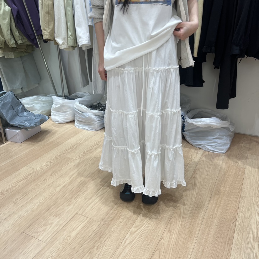 HAUS-A韓國直郵實拍女裝新款熱賣26春夏職業休閑長裙多層HAUSWOMEN長裙圖色1