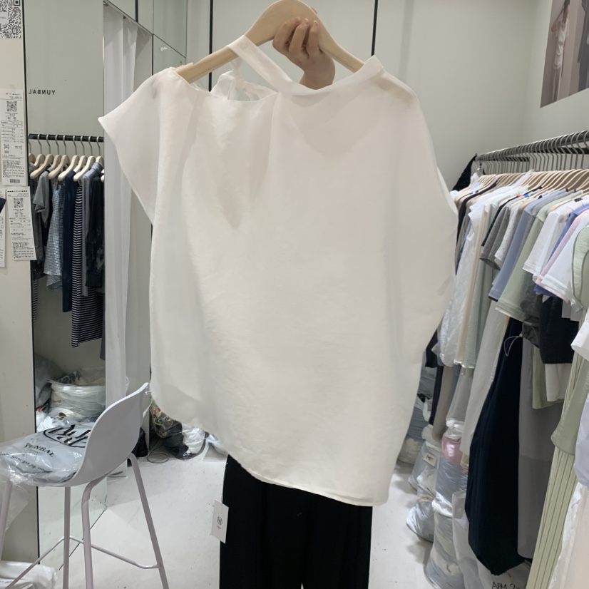 YUNBAL韓國東大門直郵女士新品熱賣推薦襯衫蕾絲衫不對稱YUNBAL襯衫/蕾絲衫