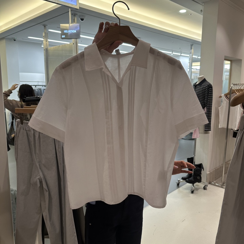 ANDMORE BUTTON韓國東大門代購女裝新品休閑襯衫蕾絲衫褶裥ANDMORE BUTTON襯衫/蕾絲衫圖色1