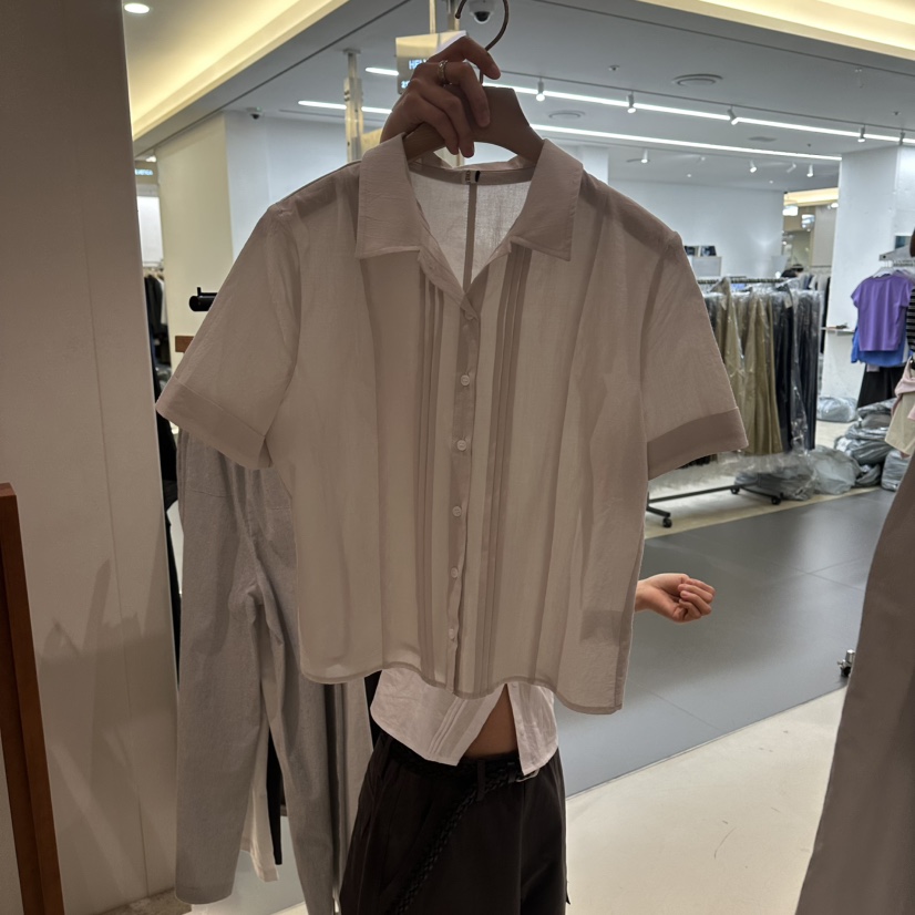 ANDMORE BUTTON韓國東大門代購女裝新品休閑襯衫蕾絲衫褶裥ANDMORE BUTTON襯衫/蕾絲衫圖色2