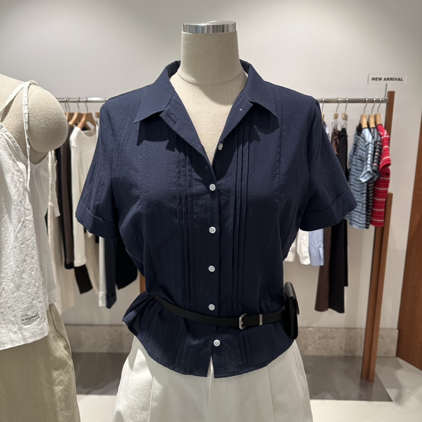 ANDMORE BUTTON韓國東大門代購女裝新品休閑襯衫蕾絲衫褶裥ANDMORE BUTTON襯衫/蕾絲衫圖色3