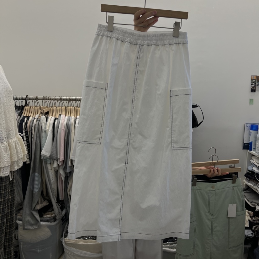 TAN&amp;COMO韓國直郵女士新款熱賣休閑推薦時尚長裙口袋tan-COMO長裙