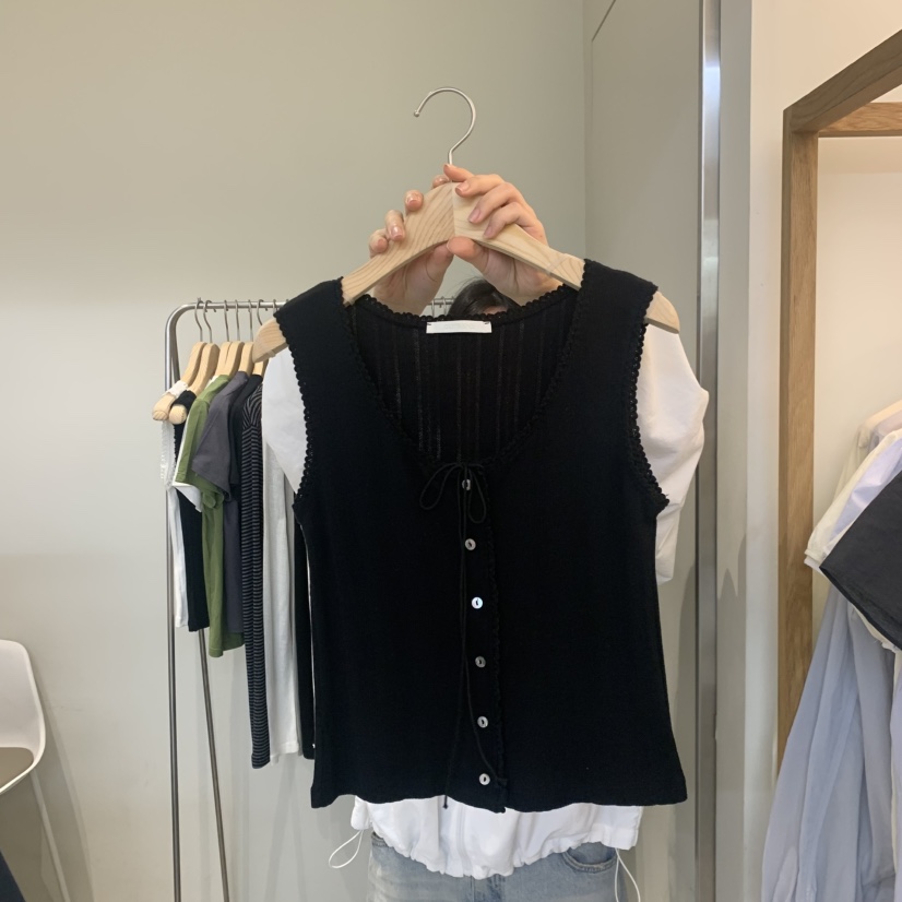 OUTRENE韓國直郵實拍女裝新款時尚熱賣人氣吊帶背心蕾絲鏤空OUTRENE吊帶/背心圖色4