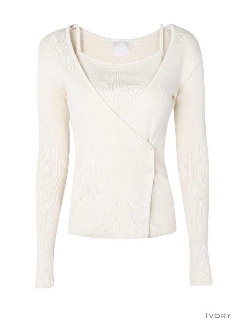 GLOW AND NYMPH韓國代購女裝新款人氣針織衫羊毛衫雙層開襟GLOW AND NYMPH針織衫圖色2