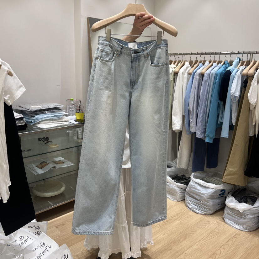 HAUS-A韓國東大門直郵女士新品推薦人氣時尚熱賣牛仔褲復古HAUSWOMEN牛仔褲圖色1