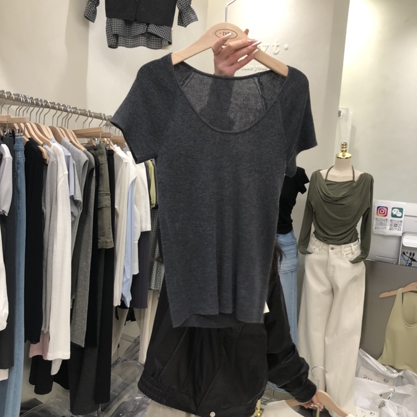 TAKE YOUE TIME韓國東大門代購女裝新品26春夏T恤修身圓領TAKE YOUE TIMET恤圖色3