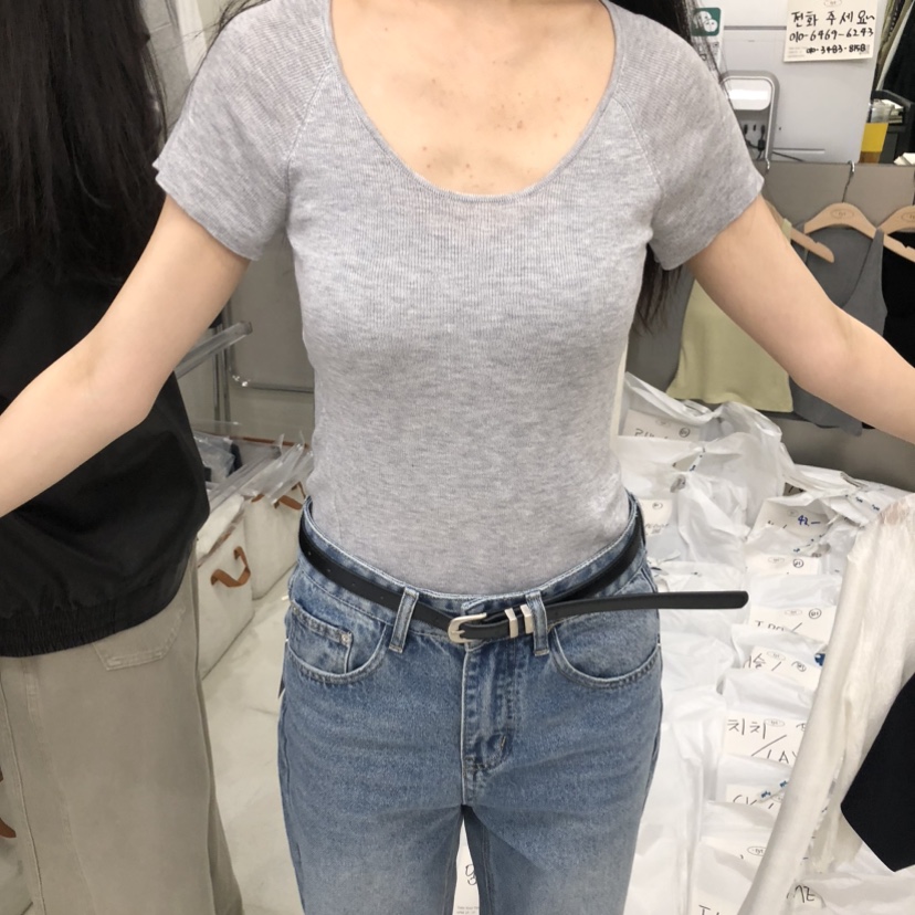 TAKE YOUE TIME韓國東大門代購女裝新品26春夏T恤修身圓領TAKE YOUE TIMET恤圖色4