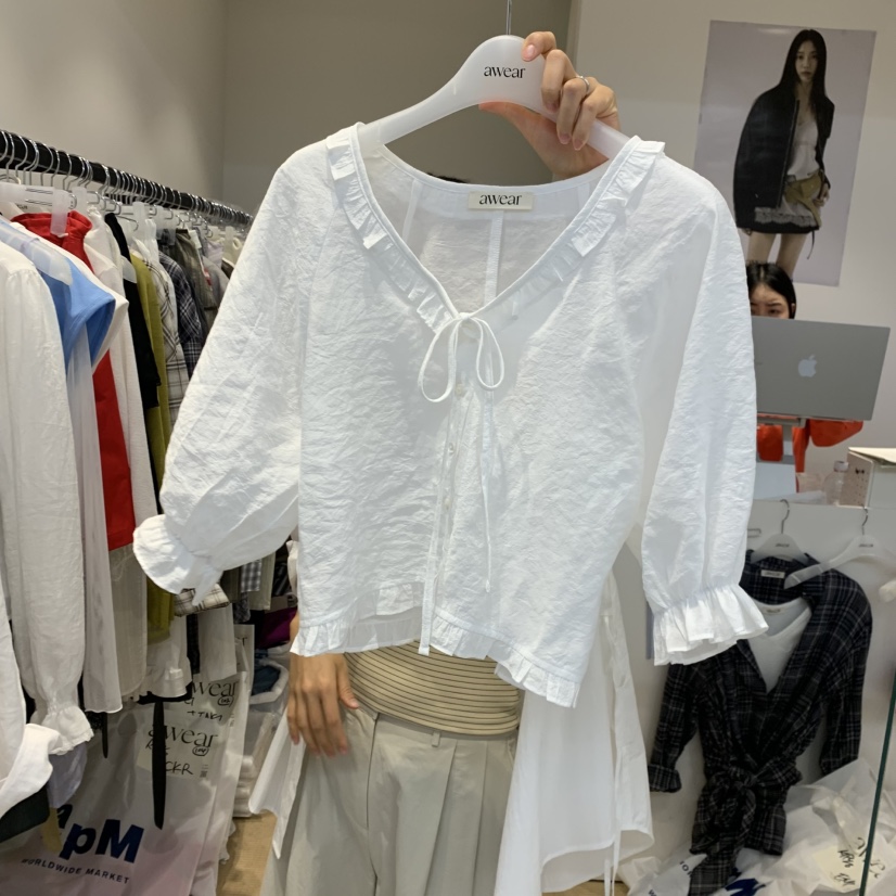 RUMIRU/AWEAR韓國直郵女裝新款時尚熱賣人氣26春夏襯衫蕾絲衫awear/RUMIRU襯衫/蕾絲衫圖色2