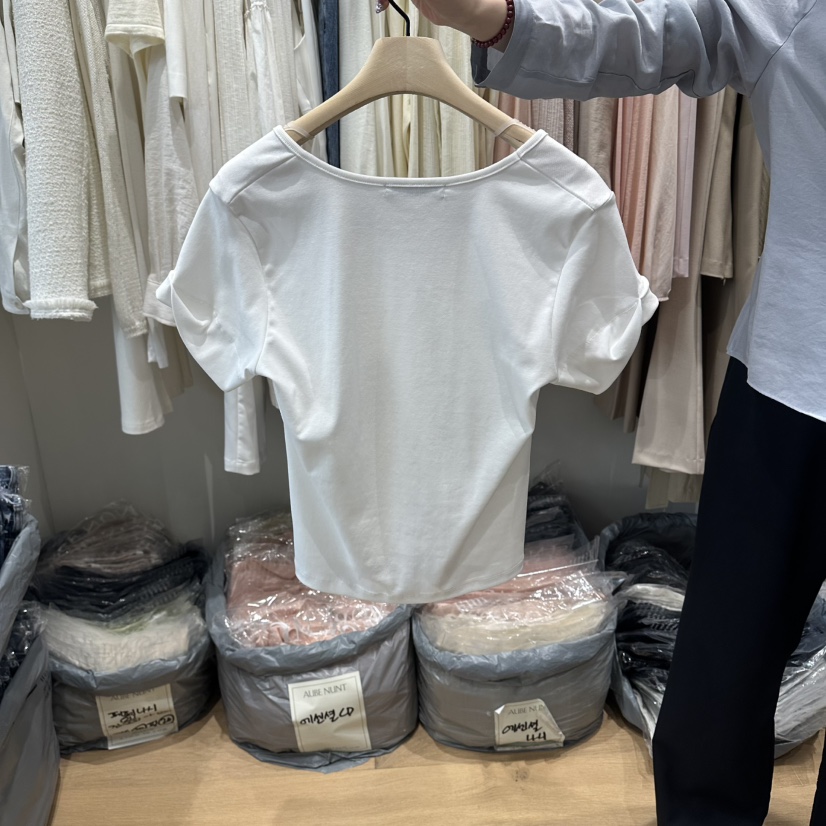 aube nunt韓國直郵實拍女裝新品26春夏時尚推薦人氣職業T恤aube nuntT恤