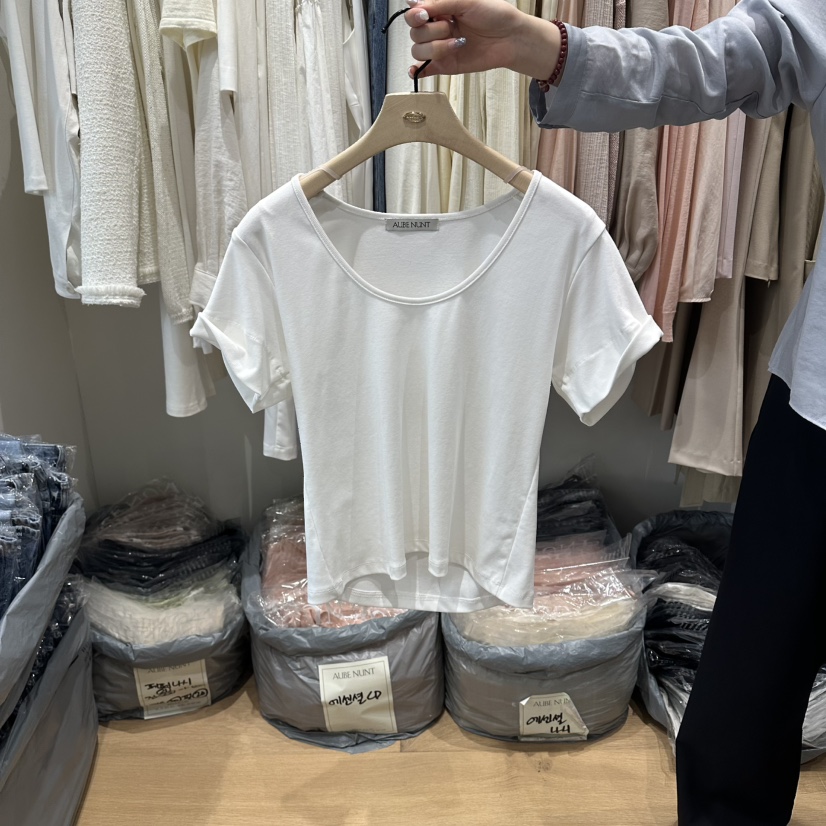 aube nunt韓國直郵實拍女裝新品26春夏時尚推薦人氣職業T恤aube nuntT恤圖色1