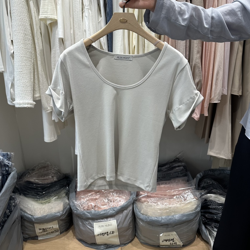 aube nunt韓國直郵實拍女裝新品26春夏時尚推薦人氣職業T恤aube nuntT恤圖色3