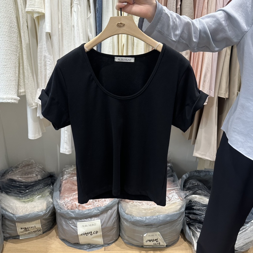 aube nunt韓國直郵實拍女裝新品26春夏時尚推薦人氣職業T恤aube nuntT恤圖色4
