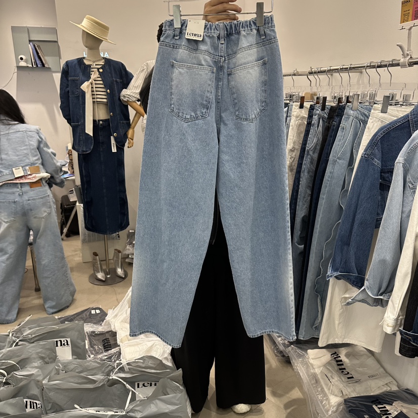 LEHNA韓國東大門代購女裝新款休閑熱賣時尚職業推薦牛仔褲LEHNA牛仔褲