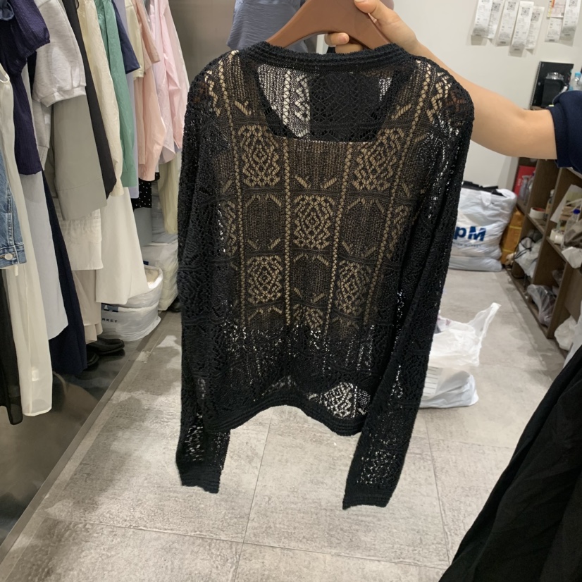 CHAE韓國直郵女士新款推薦休閑26春夏針織衫不含內搭刺繡亞麻CHAE針織衫