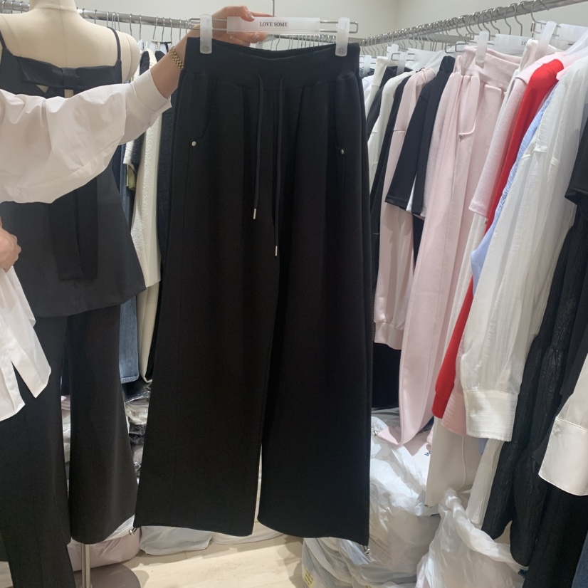 LOVE SOME韓國直郵女裝新品休閑熱賣26春夏人氣休閑褲系帶LOVE SOME休閑褲圖色3