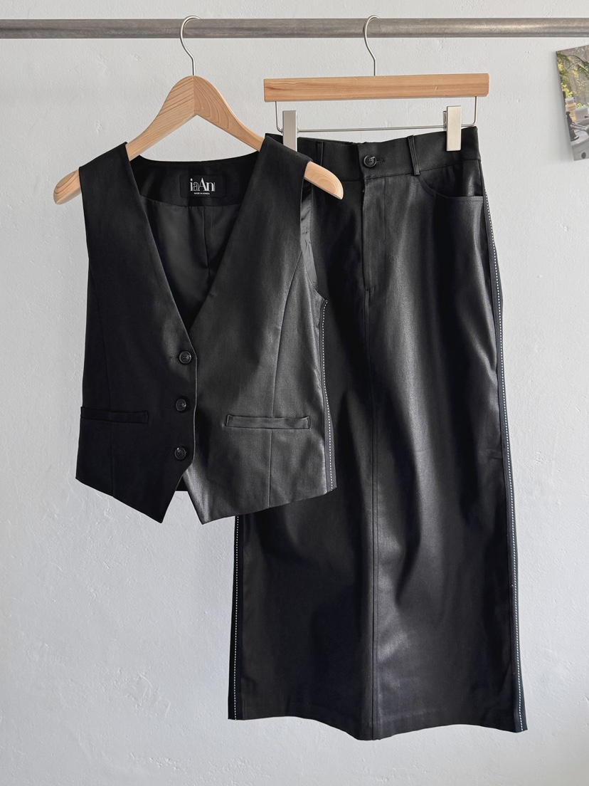 IAAN韓國代購女士新款人氣時尚推薦休閑26春夏職業長裙涂層iaAn長裙