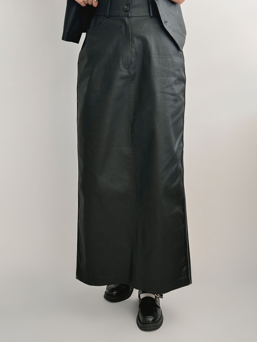 IAAN韓國代購女士新款人氣時尚推薦休閑26春夏職業長裙涂層iaAn長裙圖色1