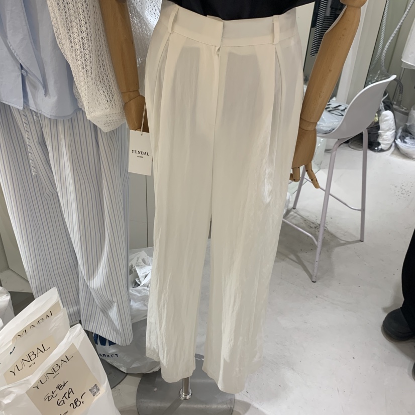 YUNBAL韓國代購女士新款職業26春夏休閑人氣時尚休閑褲透明YUNBAL休閑褲圖色1